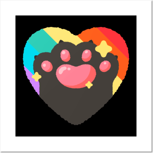Pride & Paw 🐾 Cute Lgbtq Black cat Toe bean 🏳️‍🌈 Posters and Art